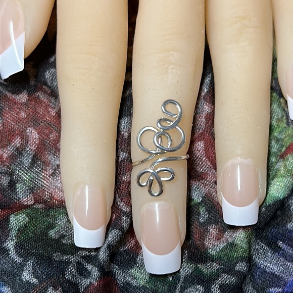 Sterling Silver Toe Ring- Adjustable Unique Toe Ring-Midi/Knuckle Ring- FS#34 - Picture 2 of 12
